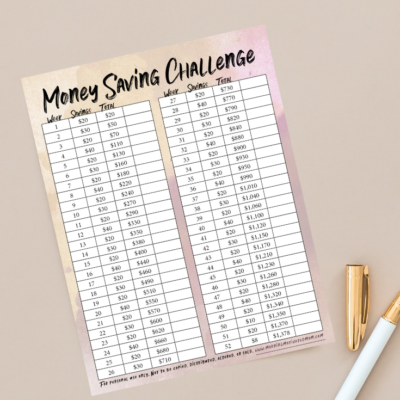 52 Week Money Saving Challenge – Spread It Out