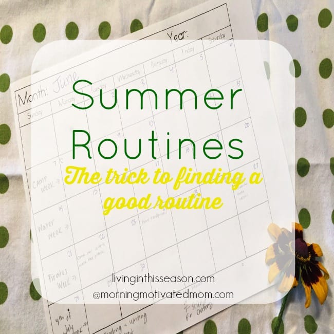 Guest Post…Summer Routines: The Trick to Finding a Good Routine
