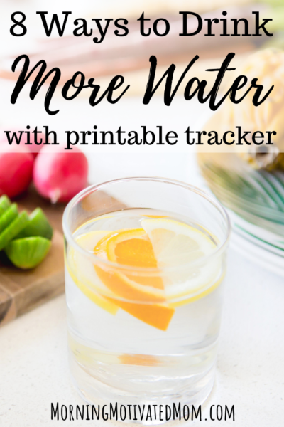 8 Ways to Drink More Water. With free printable water intake tracker. Healthy Living Tips | Free Printables to help you prioritize your health.