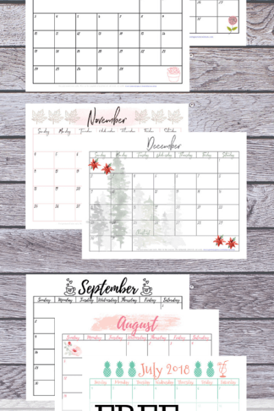 Free Monthly Calendar Printable | Get a new monthly calendar sent to you each month. | Free Printables | Organization Tips | Stay Organized and Write It Down!